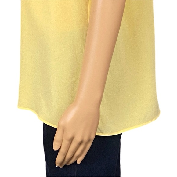 LAFAYETTE 148 100% Silk button down collared short sleeve blouse Medium EUC - Picture 8 of 13